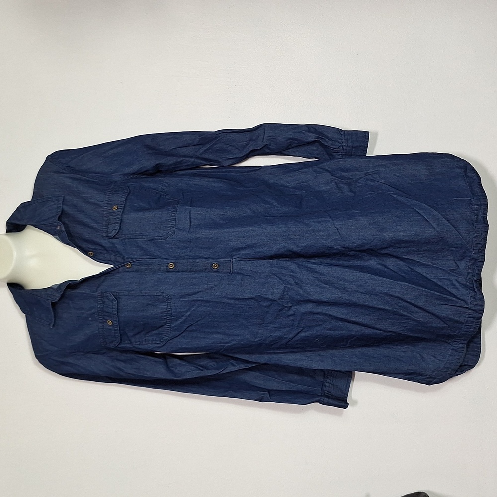 Old Navy Denim Shirt Dress Long Sleeve Blue Womens Small